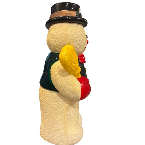 Vintage Snowman Blow Mold Tabletop 10.5” Plastic Christmas Holiday Decoration - Picture 4 of 7